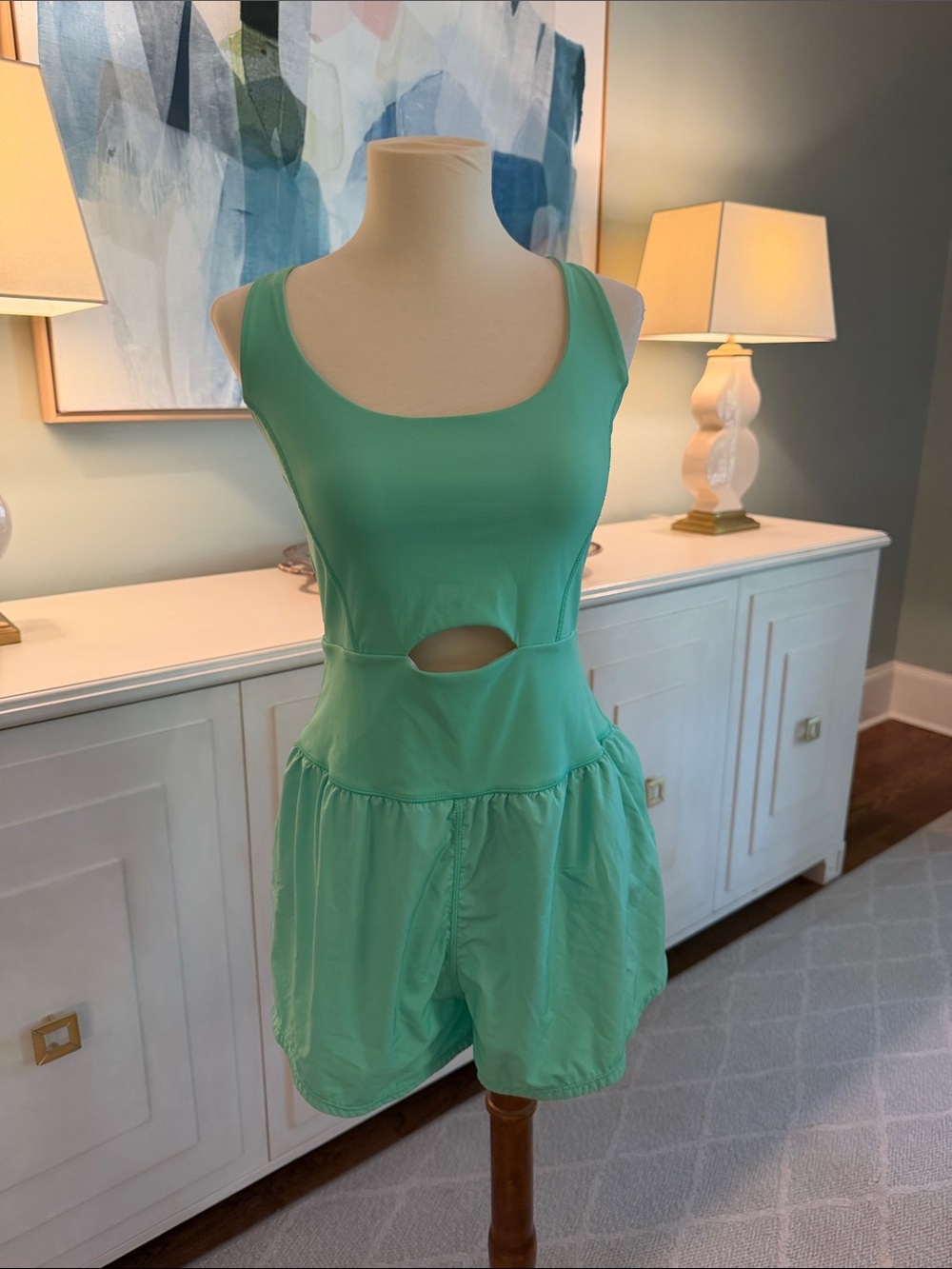 Girls' /Ladies Free People Mint Green One-Piece Romper with Waist Cutout